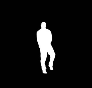黑白动态剪影人物舞蹈跳舞独舞舞姿抠像特效视频素材