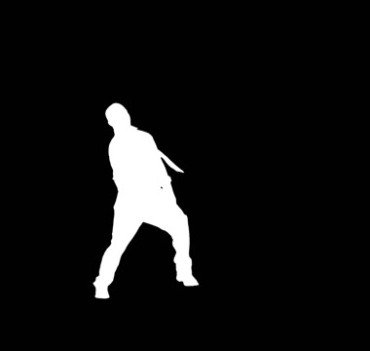 黑白动态剪影人物舞蹈跳舞独舞舞姿抠像特效视频素材