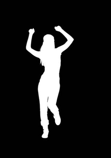 美女动感舞蹈跳舞独舞热舞黑白剪影抠像特效视频素材