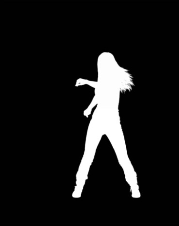 美女热舞独舞跳舞肢体动作人物剪影抠像特效视频素材