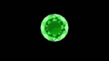 绿钻绿宝石切割面旋转展示黑屏抠像视频素材