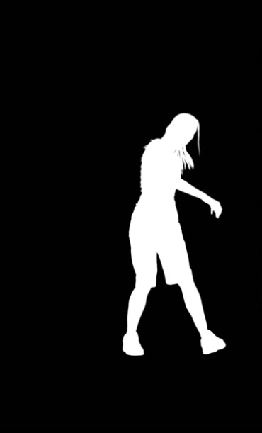 美女跳街舞热舞独舞舞蹈舞姿黑白剪影抠像视频素材