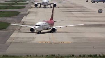 深圳航空飞机民航客机起飞全过程实拍视频素材