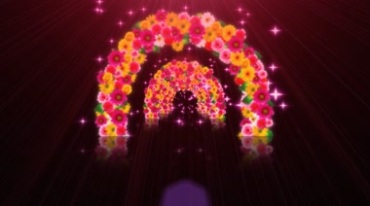 鲜花拱门婚礼婚庆拱形花门Led舞台背景视频素材