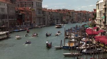 水上城市威尼斯城市内河小船游船视频素材