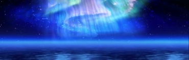 蓝色海面梦幻极光粒子视频素材