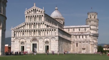 意大利比萨城大教堂白色建筑视频素材