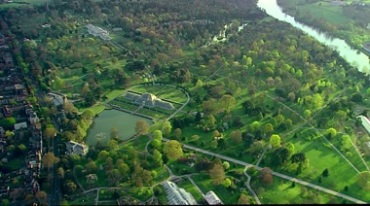 航拍森林公园绿色城市视频素材