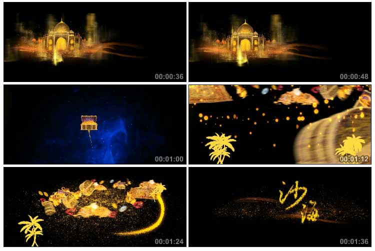 阿拉丁神灯宫殿宝物财宝宝贝异域风情视频素材