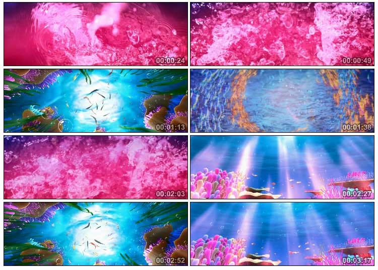 水世界水纹气泡海底世界鱼水草视频素材