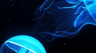 海洋发光水母深海蓝光水母游动视频素材