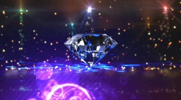 大钻石旋转梦幻粒子炫丽光斑视频素材