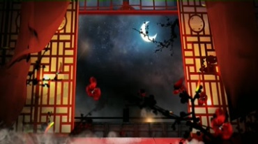 古风静夜思窗外明月中国风视频素材