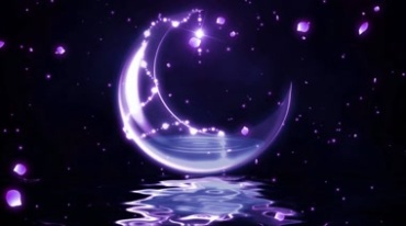 紫色梦幻水晶透明月亮花瓣视频素材