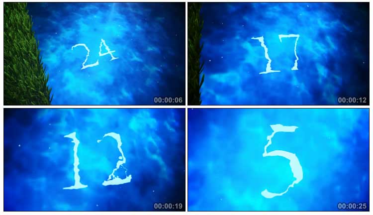 蓝色水波水纹波纹倒计时30秒视频素材