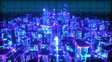 3D全息投影虚拟城市动感青春科技炫动光效视频素材