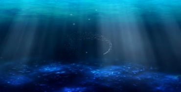 蓝色海底光线阳光唯美粒子极光视频素材