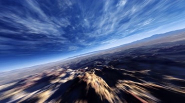 高速运动的航拍蓝天与地面地形视频素材