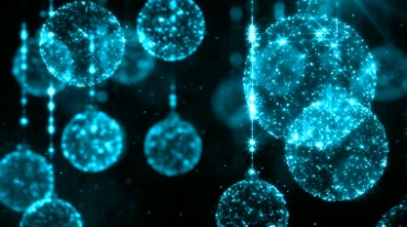 蓝色闪亮粒子梦幻水晶球视频素材