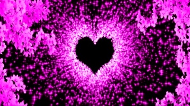 紫红心形图案粒子婚礼背景视频素材
