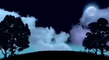 夜空中月亮钻出云层视频素材
