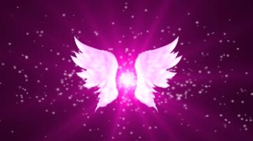 紫色梦幻唯美粒子天使翅膀视频素材