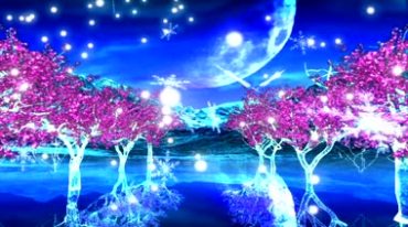 梦幻雪花琉璃树水晶树晶莹场景特效视频素材