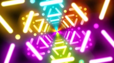 彩色霓虹灯管闪光线条视频素材
