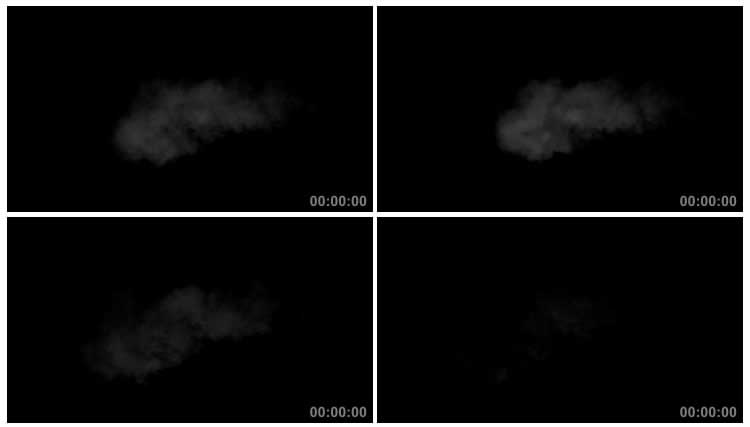 烟雾喷射烟气白烟黑屏抠像特效视频素材