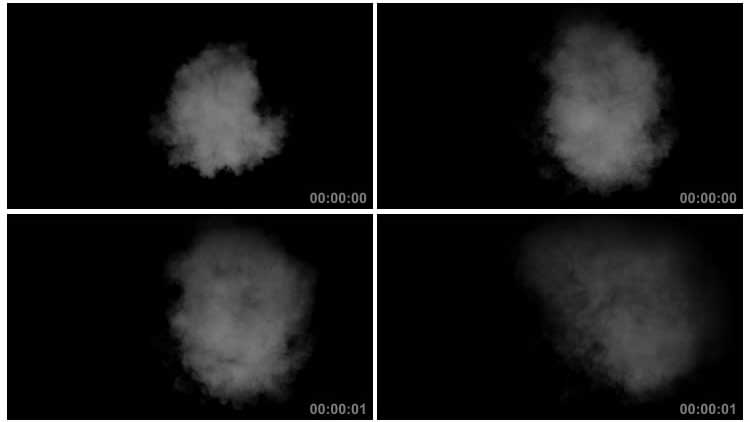 火药烟气白烟青烟黑屏抠像特效视频素材