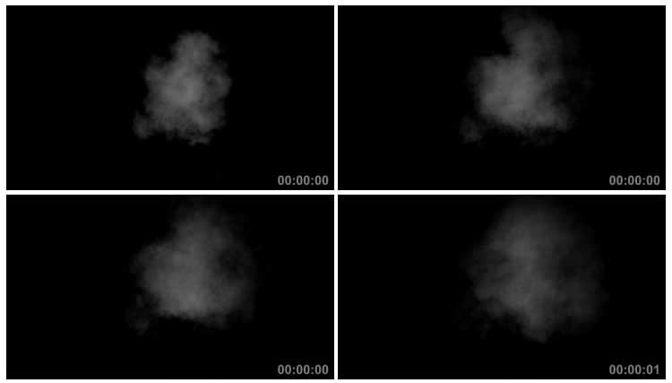 烟气烟雾喷尘吹烟黑屏动态特效视频素材