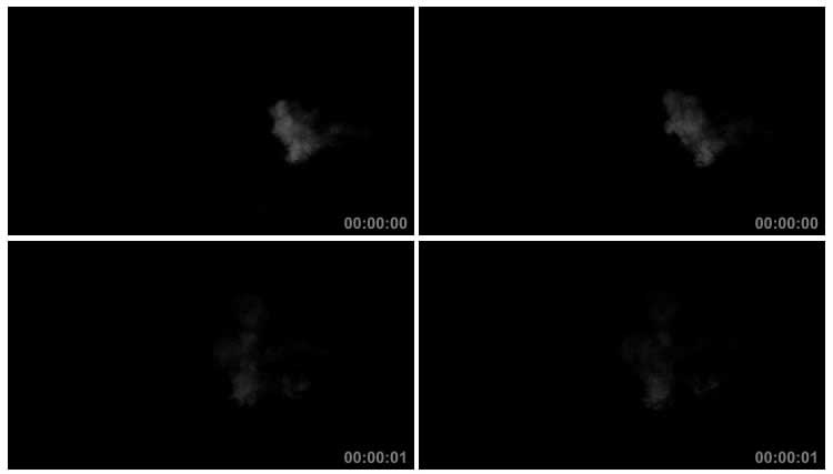 4k高清一股烟气喷出黑屏特效视频素材