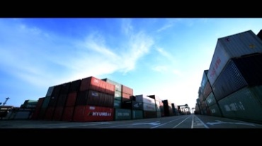 港口码头集装箱吊车货轮运输实拍视频素材