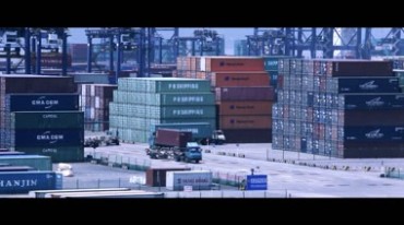 海运码头港口集装箱吊车运输视频素材