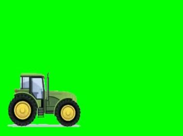 卡通拖拉机绿屏抠像特效视频素材