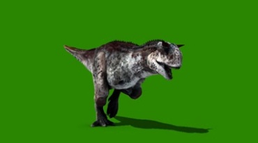 恐龙奔跑张嘴咬动作绿屏抠像特效视频素材