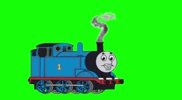 托马斯卡通小火车绿屏抠像特效视频素材