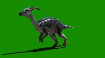 恐龙走路绿幕抠像特效视频素材