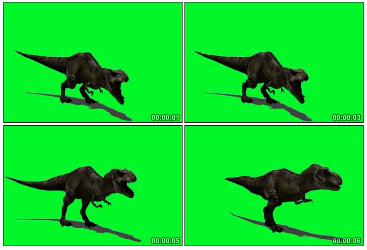 恐龙怒吼绿屏抠像背景视频素材