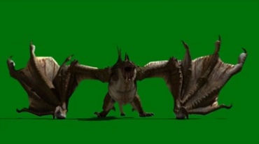 怪兽神兽飞兽喷火绿屏抠像特效视频素材