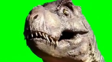 恐龙头部面部牙齿张嘴绿幕抠像特效视频素材