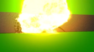 恐龙遭遇炸弹爆炸袭击倒地绿幕抠像特效视频素材