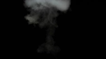 白烟团升起消散黑屏抠像特效视频素材