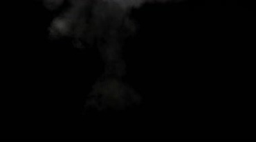 白烟团升起消散黑屏抠像特效视频素材