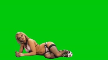 性感泳装外国美女绿幕抠像特效视频素材
