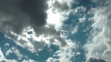 蓝天白云太阳光透过云层投射进来视频素材