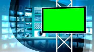 虚拟直播间主持电视屏幕绿幕特效视频素材