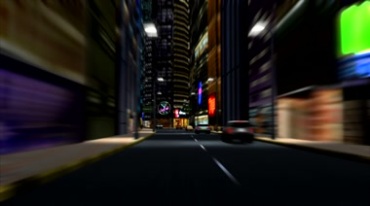 城市夜晚汽车穿梭高楼道路灯光夜景视频素材