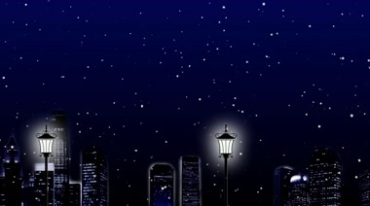 都市雪花飘飘亮灯城市灯光夜景视频素材