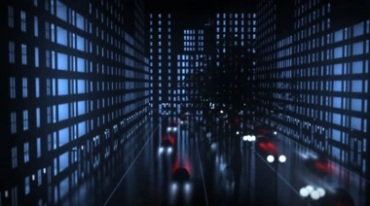 城市灯光行色匆匆的行人和汽车夜景视频素材
